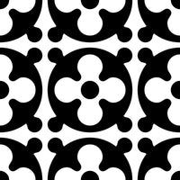 4" X 4" Black and White Medeci Peel and Stick Removable Tiles