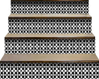 4" X 4" Black and White Medeci Peel and Stick Removable Tiles