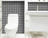 4" X 4" Black and White Medeci Peel and Stick Removable Tiles
