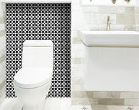 4" X 4" Black and White Medeci Peel and Stick Removable Tiles