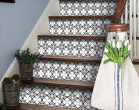4" X 4" Black and White Quattra Peel and Stick Removable Tiles