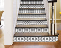 4" X 4" Black and White Quattra Peel and Stick Removable Tiles