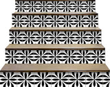 4" X 4" Black and White Colla Peel and Stick Removable Tiles