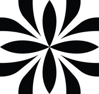 4" X 4" Black and White Colla Peel and Stick Removable Tiles