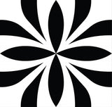 4" X 4" Black and White Colla Peel and Stick Removable Tiles