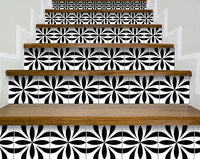4" X 4" Black and White Colla Peel and Stick Removable Tiles