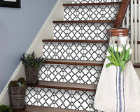 4" X 4" Black and White Quatrefoil Peel and Stick Tiles