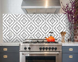 4" X 4" Black and White XL Prism Peel and Stick Removable Tiles