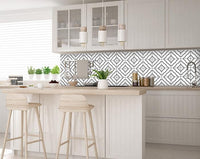 4" X 4" Black and White XL Prism Peel and Stick Removable Tiles