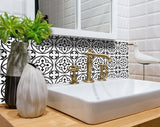 4" X 4" Tulipa White and Gray Peel and Stick Removable Tiles