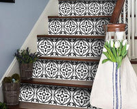 4" X 4" Tulipa White and Gray Peel and Stick Removable Tiles