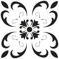 4" X 4" Black and White Delia Peel and Stick Removable Tiles