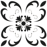 4" X 4" Black and White Delia Peel and Stick Removable Tiles