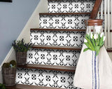 4" X 4" Black and White Delia Peel and Stick Removable Tiles