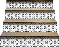 4" X 4" Black and White Delia Peel and Stick Removable Tiles