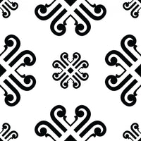 4" X 4" Black and White Daisy Peel and Stick Removable Tiles