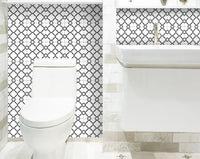4" X 4" Black and White Prism Peel and Stick Removable Tiles