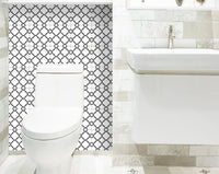4" X 4" Black and White Prism Peel and Stick Removable Tiles