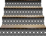 4" X 4" Black and White Floral Peel and Stick Removable Tiles