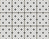 4" X 4" Black and White Rosa Peel and Stick Removable Tiles
