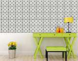 4" X 4" Black and White Rosa Peel and Stick Removable Tiles