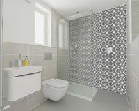 4" X 4" Black and White Flo Peel and Stick Removable Tiles