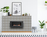 4" X 4" Black and White Flo Peel and Stick Removable Tiles