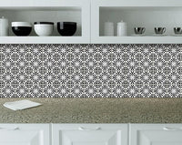 4" X 4" Black and White Flo Peel and Stick Removable Tiles