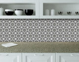 4" X 4" Black and White Flo Peel and Stick Removable Tiles