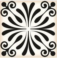 4" X 4" Black and White Flo Peel and Stick Removable Tiles