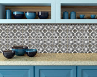4" X 4" Black and White Flo Peel and Stick Removable Tiles