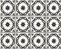4" X 4" Black and White Rolla Peel and Stick Removable Tiles