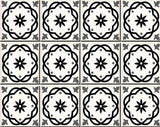 4" X 4" Black and White Rolla Peel and Stick Removable Tiles