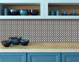 4" X 4" Black and White Dia Peel and Stick Removable Tiles