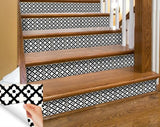 4" X 4" Black and White Dia Peel and Stick Removable Tiles