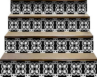 4" X 4" Black and White Stark Peel and Stick Removable Tiles