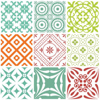4" X 4" Muted Brights Mosaic Peel and Stick Removable Tiles