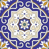 4" X 4" Blue White and Gold Mosaic Removable Tiles