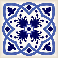 4" X 4" Blue And White Mosaic Peel And Stick Removable Tiles