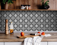 4" X 4" Black and White Roka Peel and Stick Removable Tiles