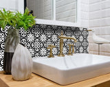 4" X 4" Black and White Roka Peel and Stick Removable Tiles