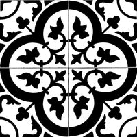 4" X 4" Black and White Roka Peel and Stick Removable Tiles