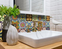 4" X 4" Auguri Flora Peel and Stick Removable Tiles