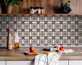 4" X 4" Azul Flora Peel and Stick Removable Tiles