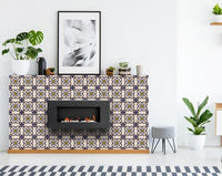 4" X 4" Azul Flora Peel and Stick Removable Tiles