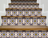 4" X 4" Azul Flora Peel and Stick Removable Tiles
