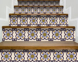 4" X 4" Azul Flora Peel and Stick Removable Tiles