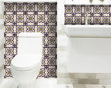 4" X 4" Azul Flora Peel and Stick Removable Tiles
