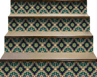 4" X 4" Agean Blue and Green Peel and Stick Tiles