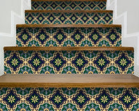 4" X 4" Agean Blue and Green Peel and Stick Tiles
